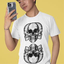 Grandes Mentes Unidas! Camiseta Gráfica de Caveira