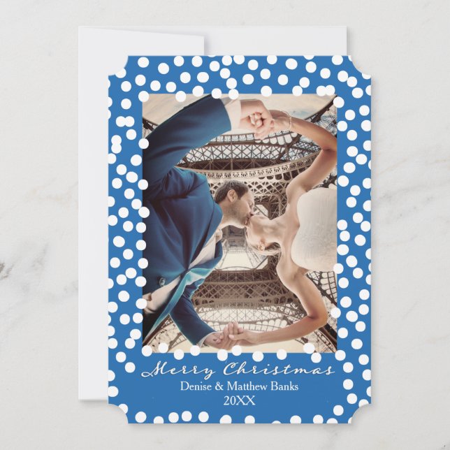 Grandes pontos de neve no azul Nebulas, cartão de  (Frente)