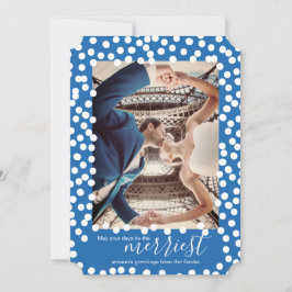 Grandes pontos de neve no azul Nebulas, cartão de