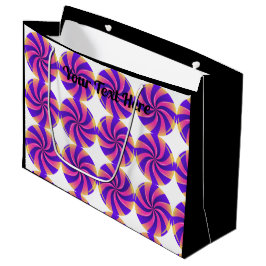 Grandes sacolas com bolsa de mão de texto na cor p