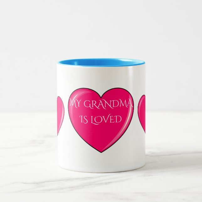 GRANDMA com coração cor-de-rosa café ou caneca de  (Centro)