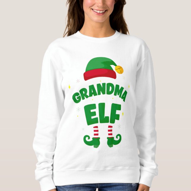 Grandma Elf Festive Family Pajama Top (Frente)