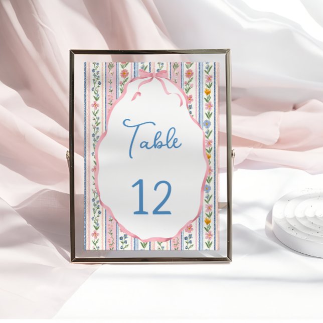 Grandmillennial Floral Vintage Table Number (Criador carregado)