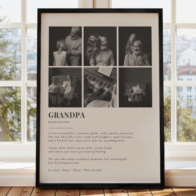 Grandpa Definition Custom 6 Photo Collage Poster (Criador carregado)