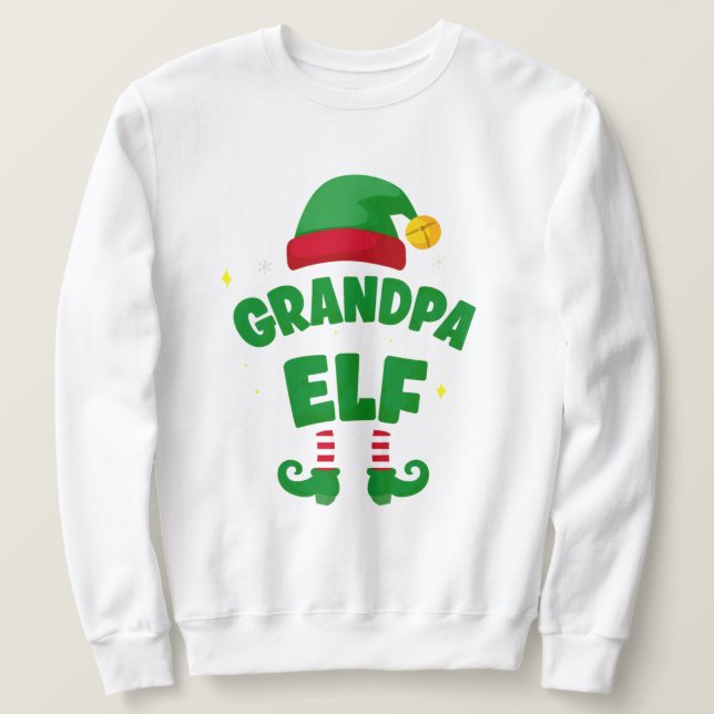 Grandpa Elf Holiday Matching Family Top (Frente do Design)