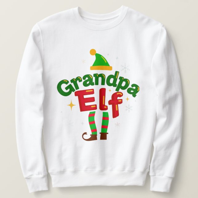 Grandpa Elf Holiday Matching Family Top (Frente do Design)