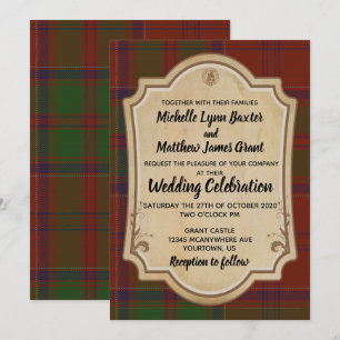 Grant Tartan Wedding Convite