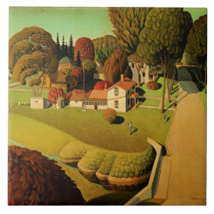 Grant Wood - O Local de Nascimento de Herbert Hoov