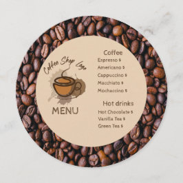 Grãos de Café Casual Adicione Seu Menu Café