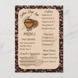 Grãos de Café Casual Adicione Seu Menu Café