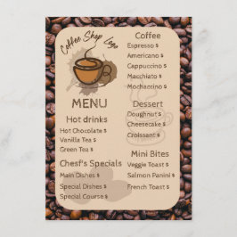 Grãos de Café Casual Adicione Seu Menu Cafeteria