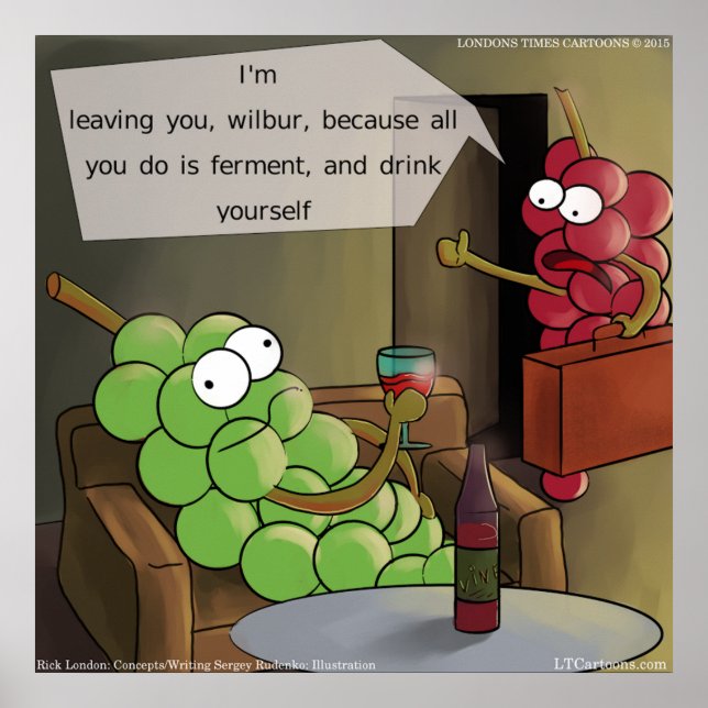 Grape Divorce Poster Funny (Frente)
