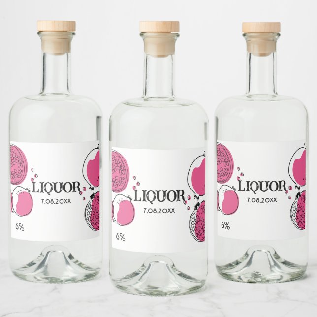 Graphic pomegranate Pink Magenta Graphic Modern. (Garrafas)