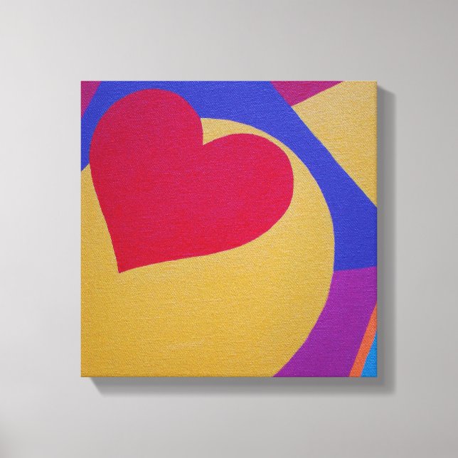 Graphic Red Heart Canvas Print (Frente)