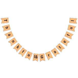 Grata e agradecida Laranja Chevron - Bandeiras de 