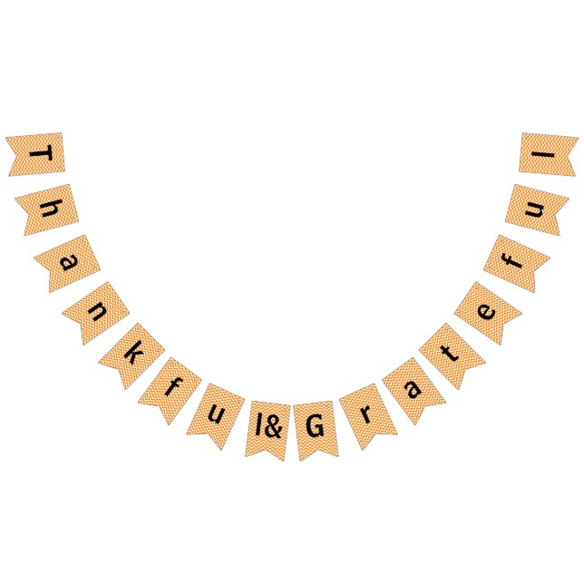 Grata e agradecida Laranja Chevron - Bandeiras de  (Todos)