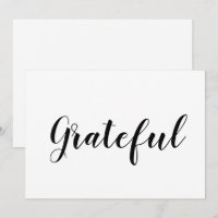 Grateful black script white, bonito cartão de agra