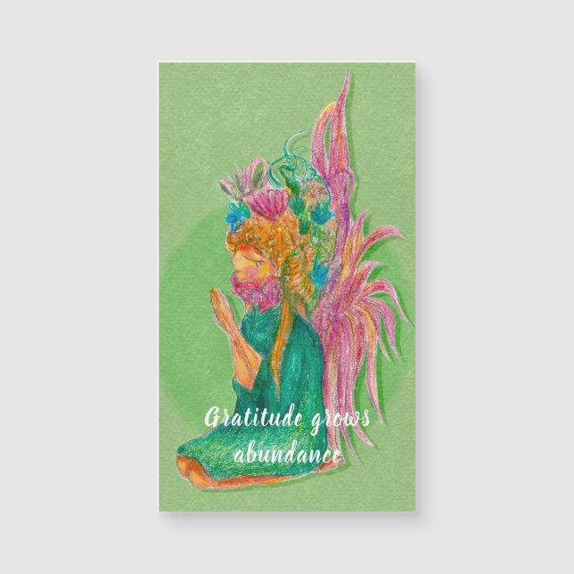Gratidão Cresce Cartão Magnético De Abundância (Frente)