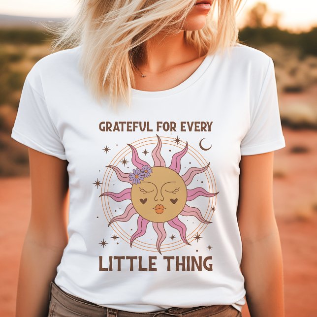 Gratidão Por Cada Pequena Coisa Sol Retro Boho (Criador carregado)
