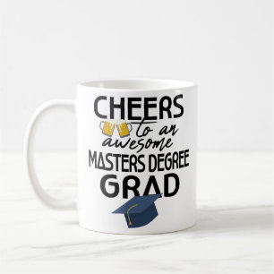 Grau de mestrado da caneca de café da graduação