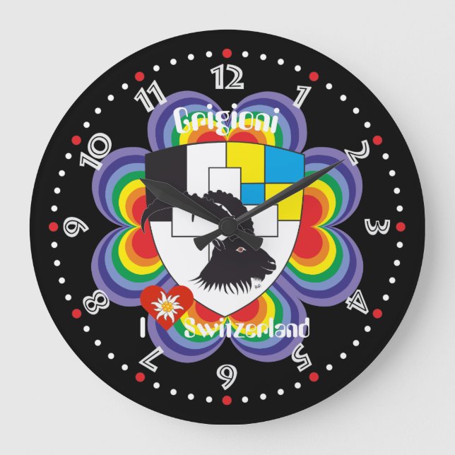 Graubünden Grischun Grigioni Suíça Svizra relógio (Frente)