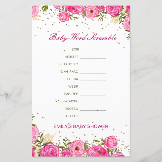 Gravador de Palavras Bebidas Editável com Resposta (Frente)