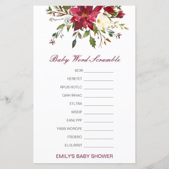 Gravador de Palavras Bebidas Editável com Resposta (Frente)