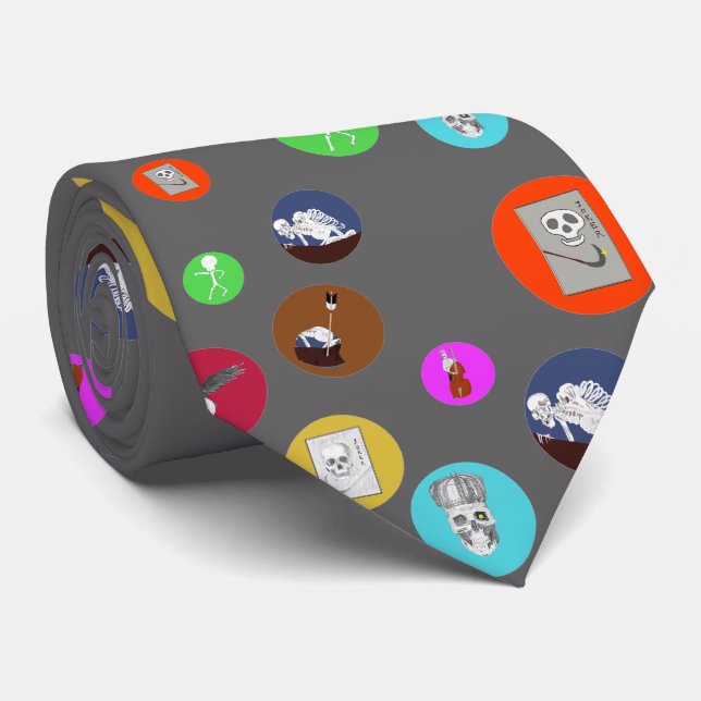 Gravata ドット柄のドクロ（Skeleton of dot pattern） (Rolled)