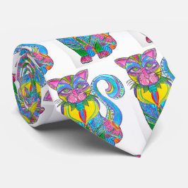 Gravata 074 - Alebrije Cat Tie
