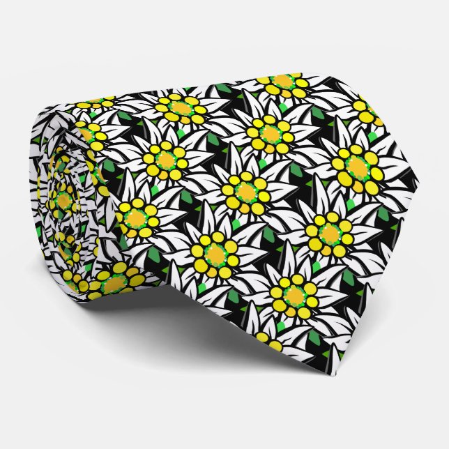 Gravata 1000 Edelweiss em preto (Rolled)