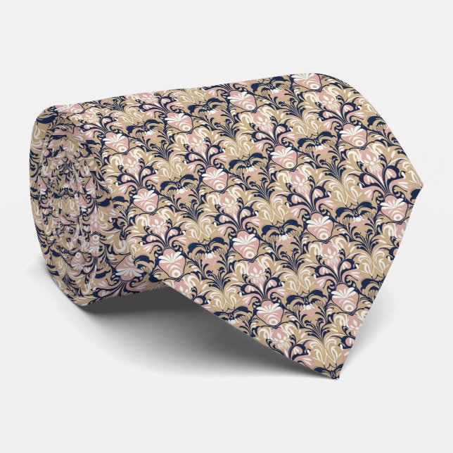 Gravata 1920s Jazz-Age Floral Pattern (Rolled)