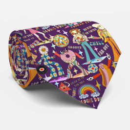 Gravata 1970s Sticker Disco Neck Tie
