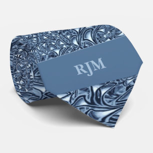 Gravata 2-Sided Paisley azul Monogrammed