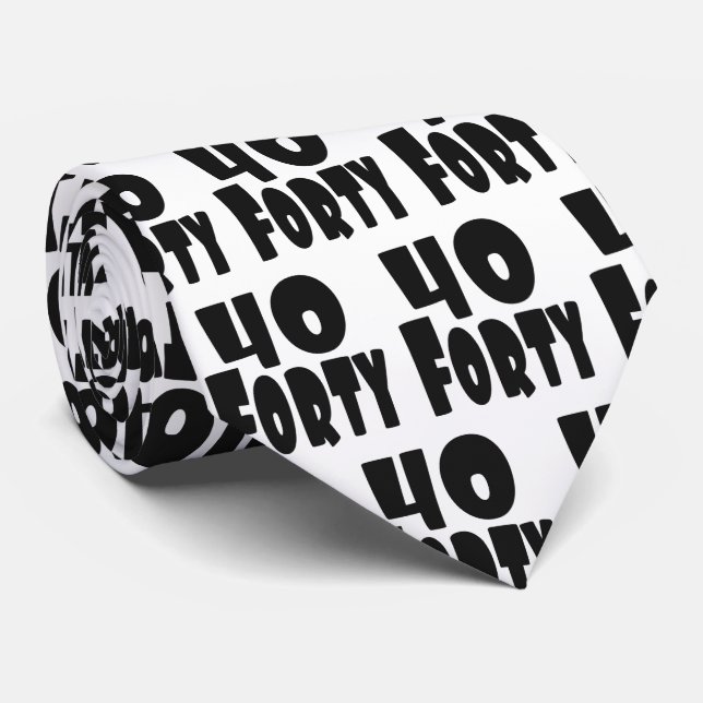 Gravata 40 BIG 40 aniversário de 40 anos (Rolled)