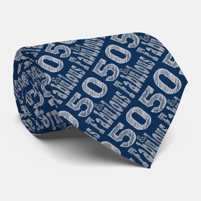 Gravata 50 e Fabuloso em Prata (Rolled)