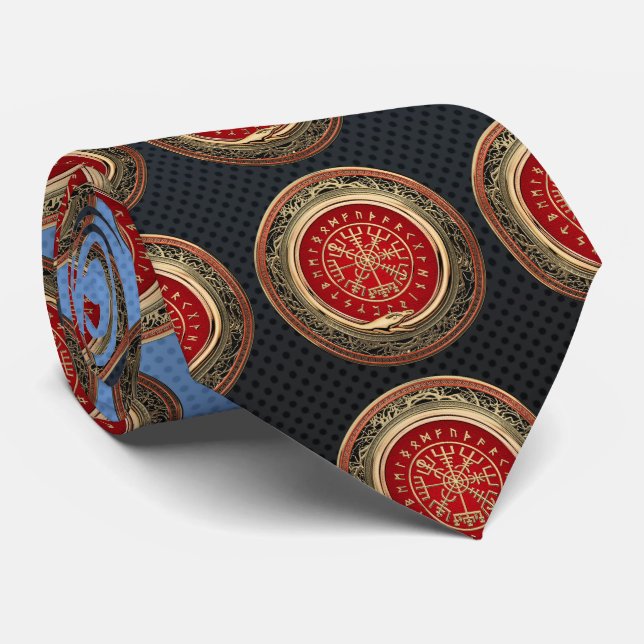 Gravata [700] Compasso Runic mágico Dourado de Vegvisir - (Rolled)