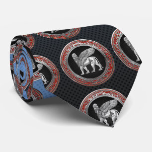 Gravata [700] Leão Assírio - Silver Lamaçu