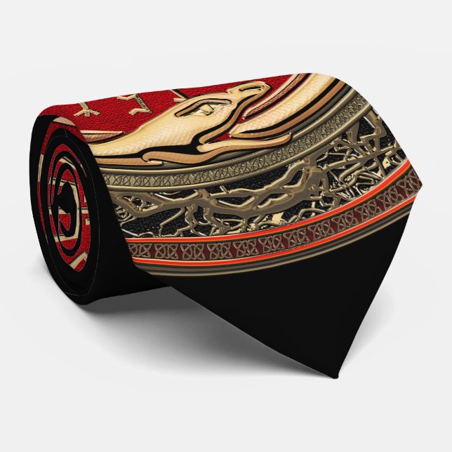 Gravata [700] Vegvisir - Bússola Dourada Mágica (Rolled)