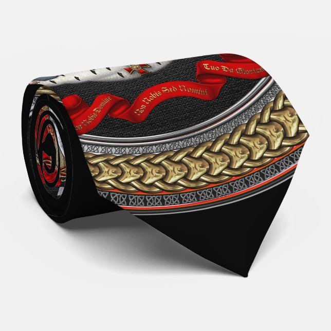 Gravata [900] Brasão de Templar dos cavaleiros (Rolled)