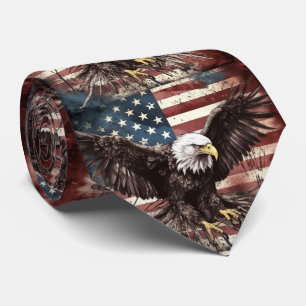 Gravata A bandeira americana e a águia americana