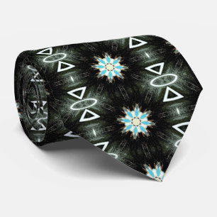Gravata a estrela azul tribal estoura o preto