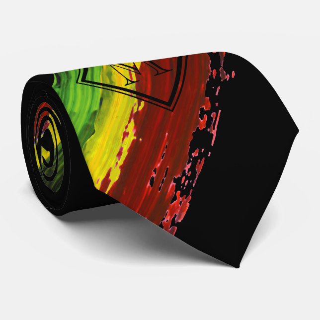 Gravata A pintura de Rastafarian afaga o lado preto do (Rolled)