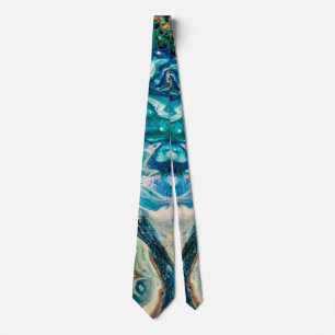 Gravata A pintura do gelo e da abstrato de peixe