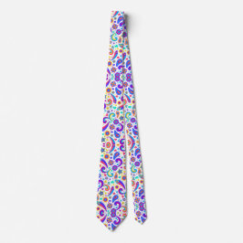 Gravata A tie with a vibrant, colorful paisley pattern 