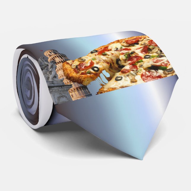 Gravata A torre inclinada da pizza (Pisa) (Rolled)