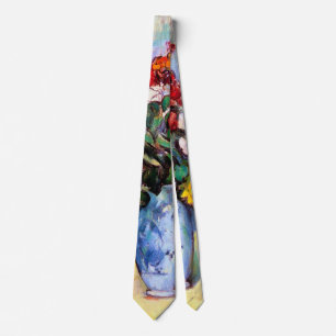 Gravata A vida com flores em um vaso, Paul Cezanne