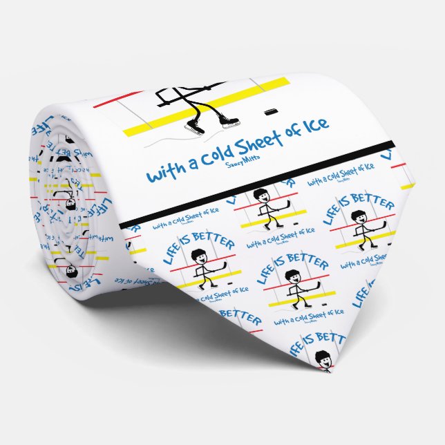 Gravata A vida é melhor com hóquei engraçado (Rolled)