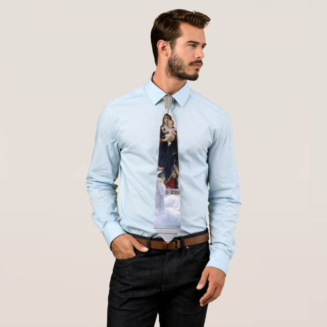 Gravata A Virgem com Anjos por William Adolphe Bouguere (In Situ)