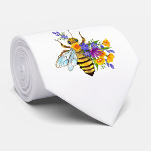 Gravata Abeja flor com plantas silvestres