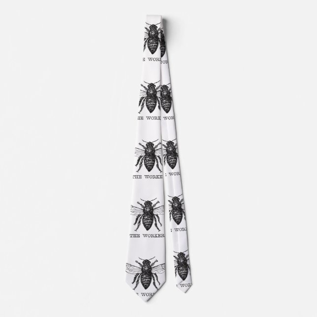 Gravata Abeja Trabalhadora Mel Abelha Preta (Frente)